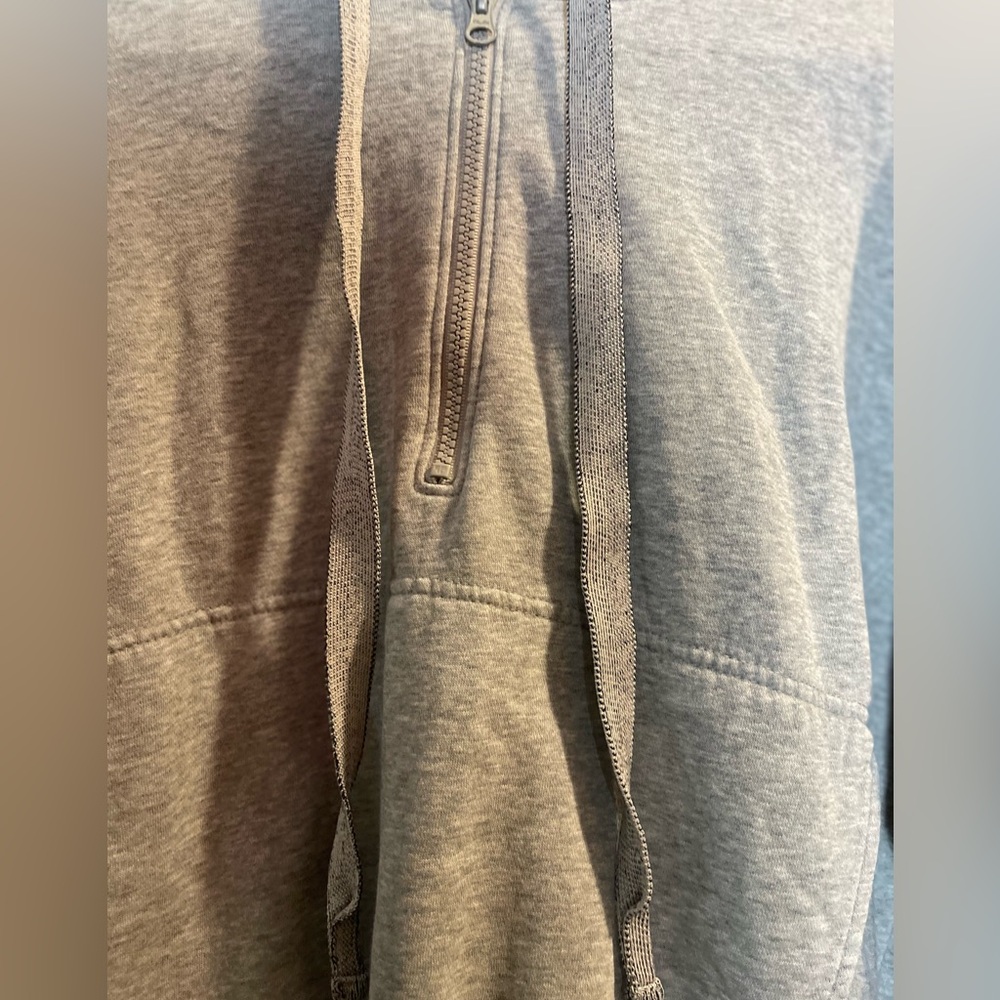 Free People Movement Grey Pullover Quarter Zip Hoodie Sweatshirt Dolman Slv S - Picture 2 of 16